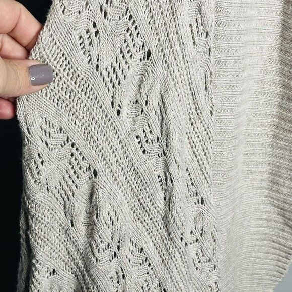 Matilda Jane size S tan open front crocheted sides cardigan oversized NWOT - Picture 2 of 8